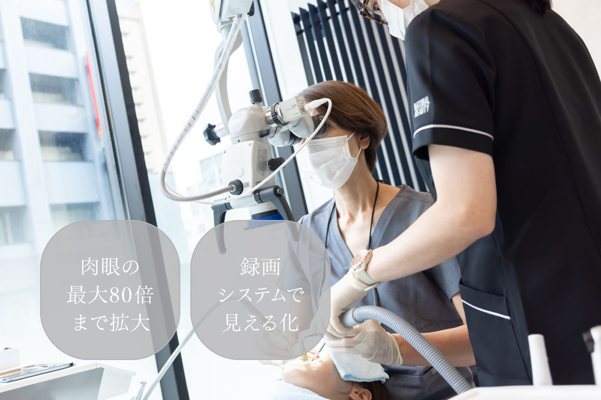 「肉眼の最大80倍まで拡大」「録画システムで見える化」